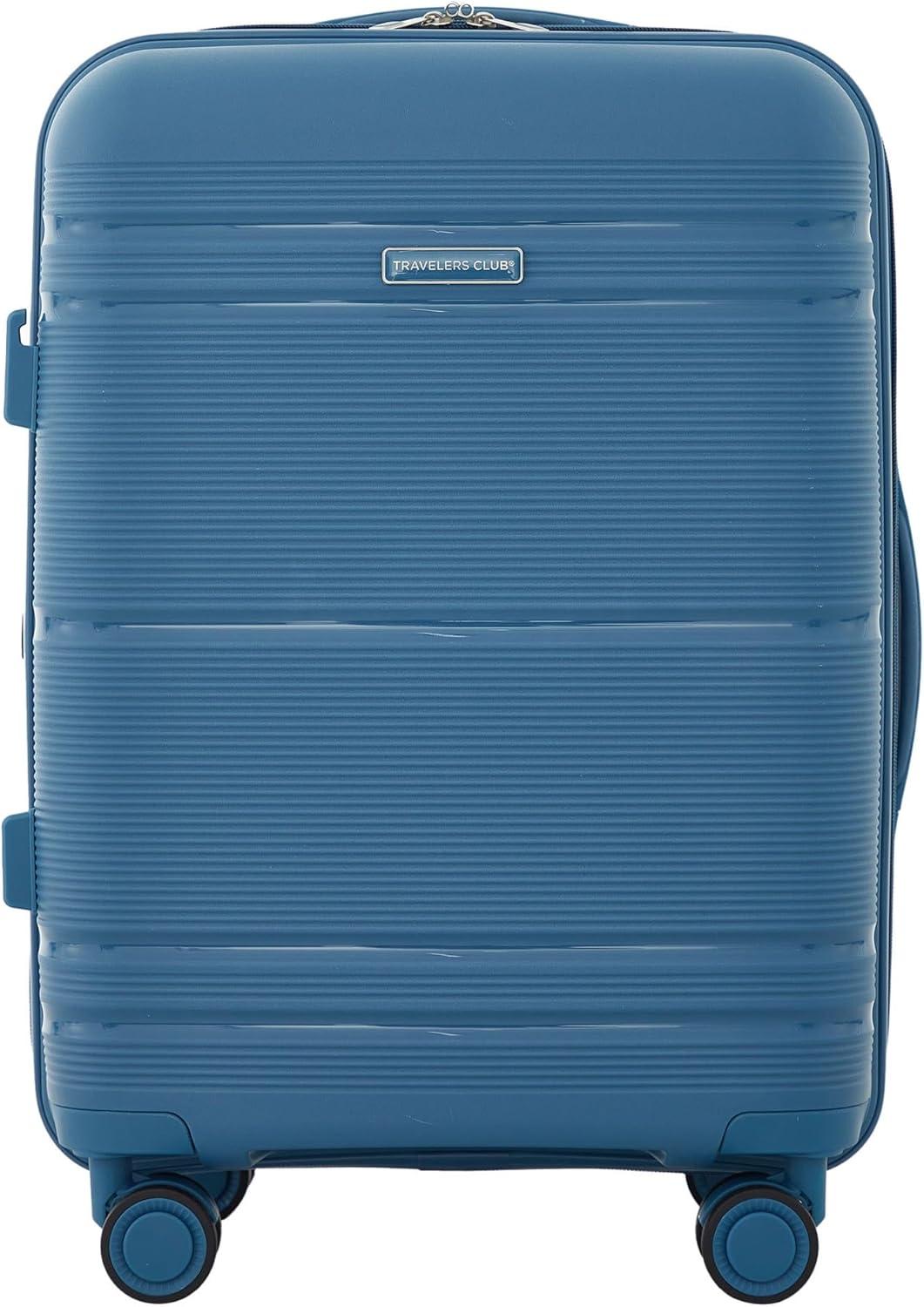imageTravelers Club Astralnaut Hardside Expandable Spinner Luggage Mint 20quot CarryOnBluesteel