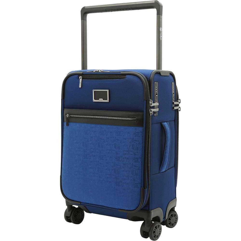 imageMampampA Dual Opening Wide Trolley Checkin Suitcase Luggage Black Large 28InchNavy Blue