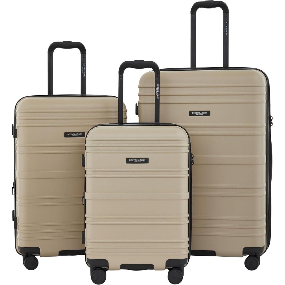 imageSCOTCH ampamp SODA Rotterdam Expandable Hardside Luggage Travertine 3 Piece SetTravertine