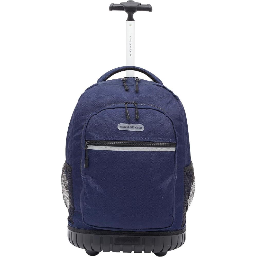 imageTravelers Club 20quot Rolling Backpack with Laptop Compartment CamoMidnight Blue
