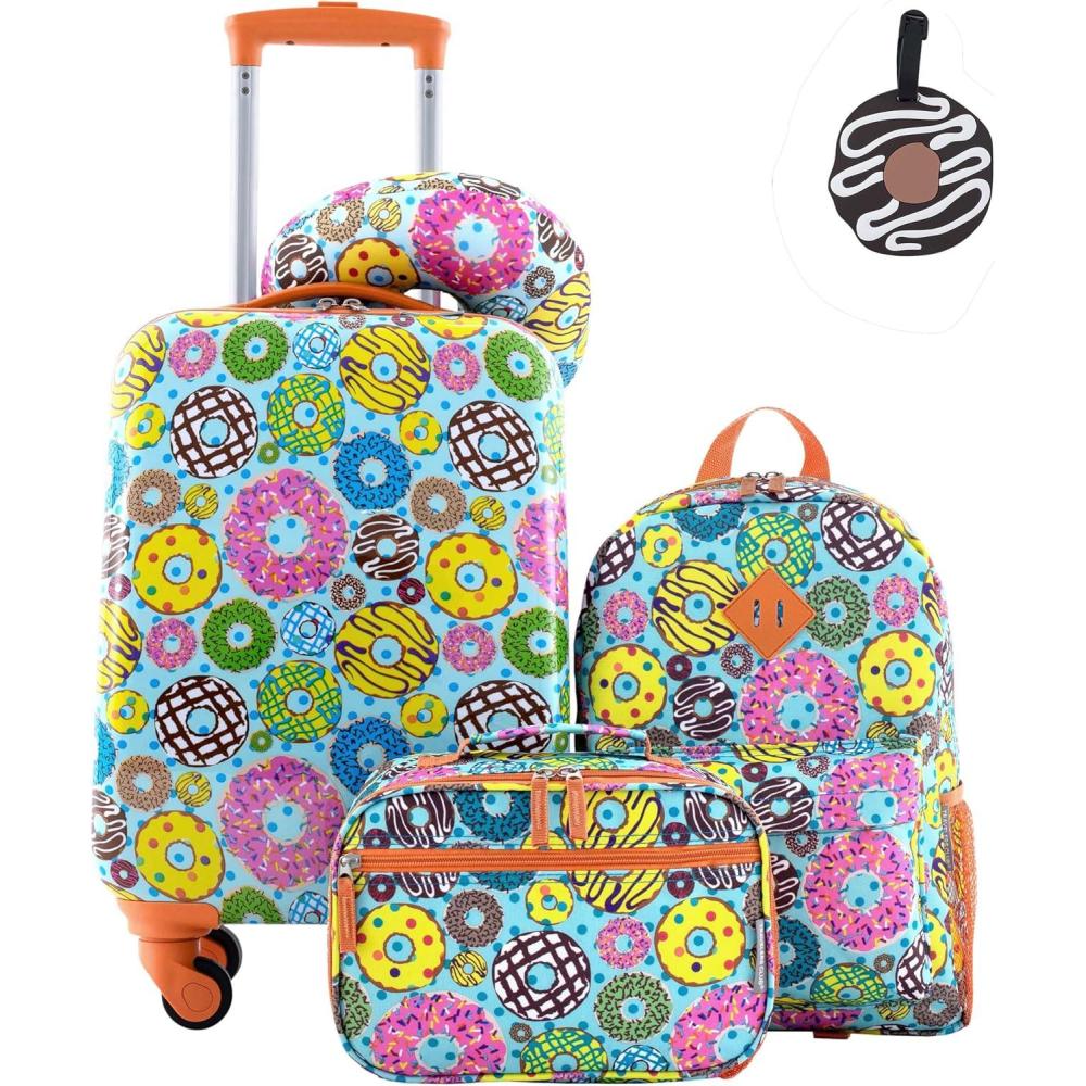 imageTravelers Club 5 Piece Kids Luggage Set BunnyDonut