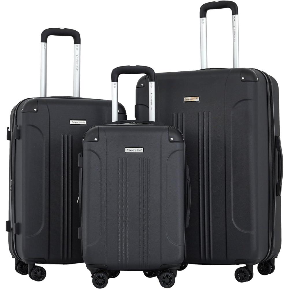 imageTravelers Club Chicago Plus Hardside Luggage Mauve 20quot CarryOnBlack