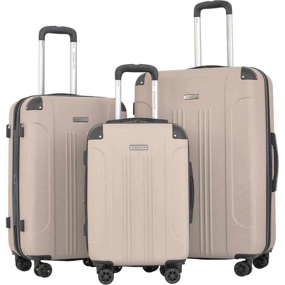 imageTravelers Club Chicago Plus Hardside Luggage Mauve 20quot CarryOnMushroom