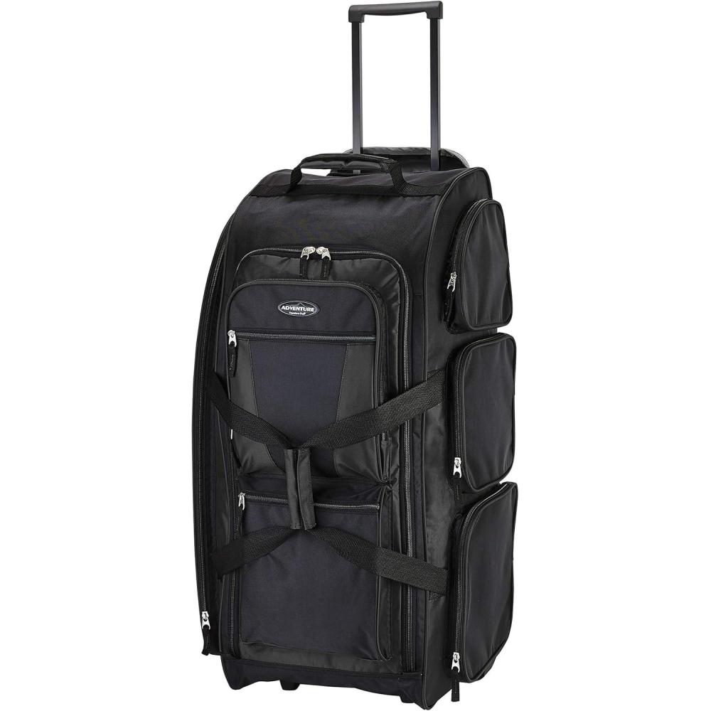 imageTravelers Club Xpedition 30 Inch MultiPocket Upright Rolling Duffel BagBlack