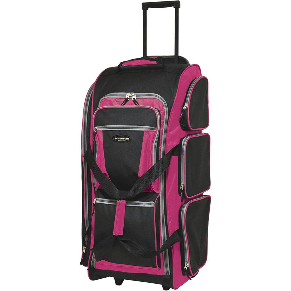 imageTravelers Club Xpedition 30 Inch MultiPocket Upright Rolling Duffel BagHot Pink
