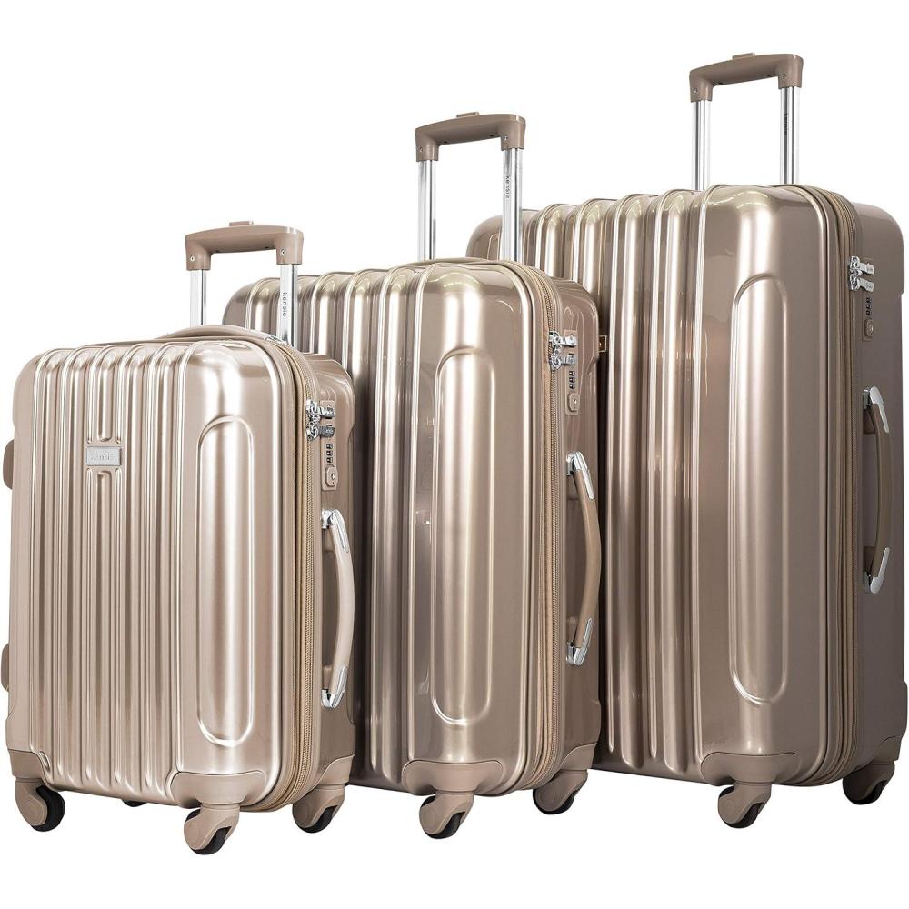 imagekensie 20quot quotAlmaquot CarryOn TSALock Spinner Luggage BlackPale Gold