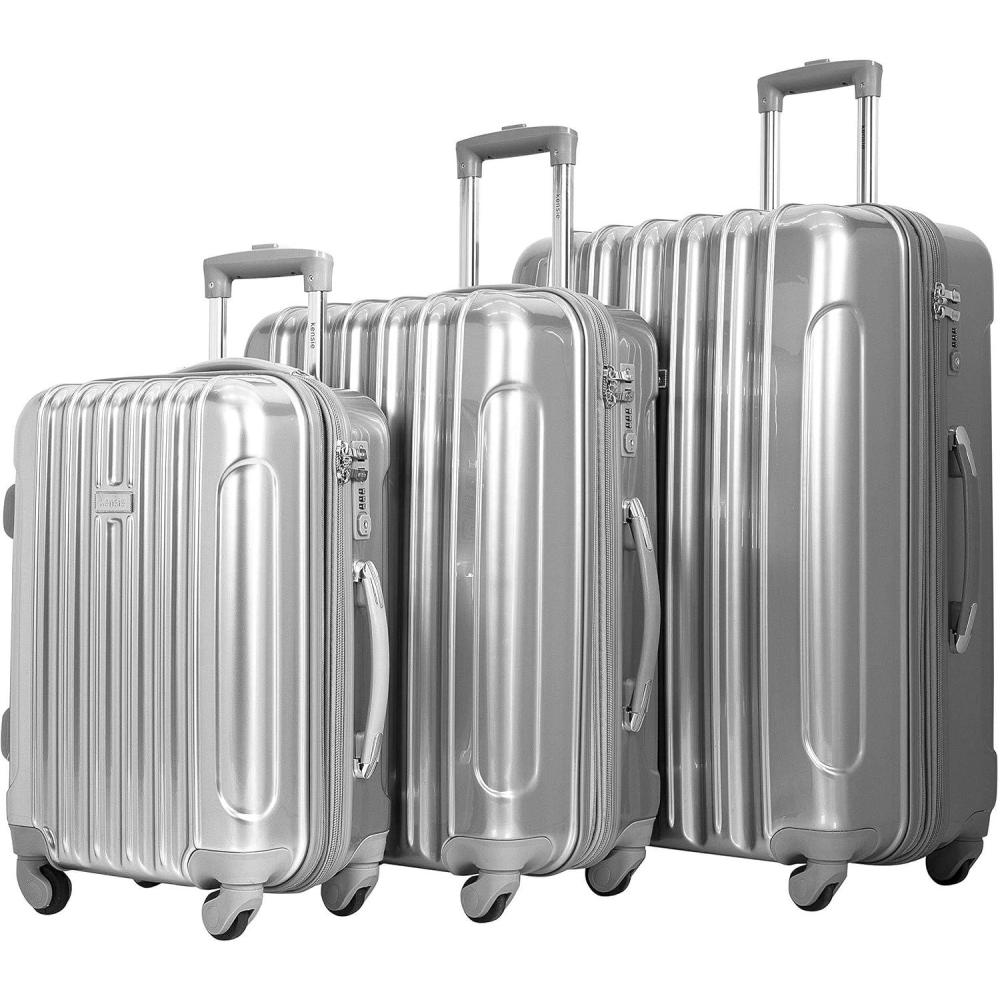 imagekensie 20quot quotAlmaquot CarryOn TSALock Spinner Luggage BlackSilver