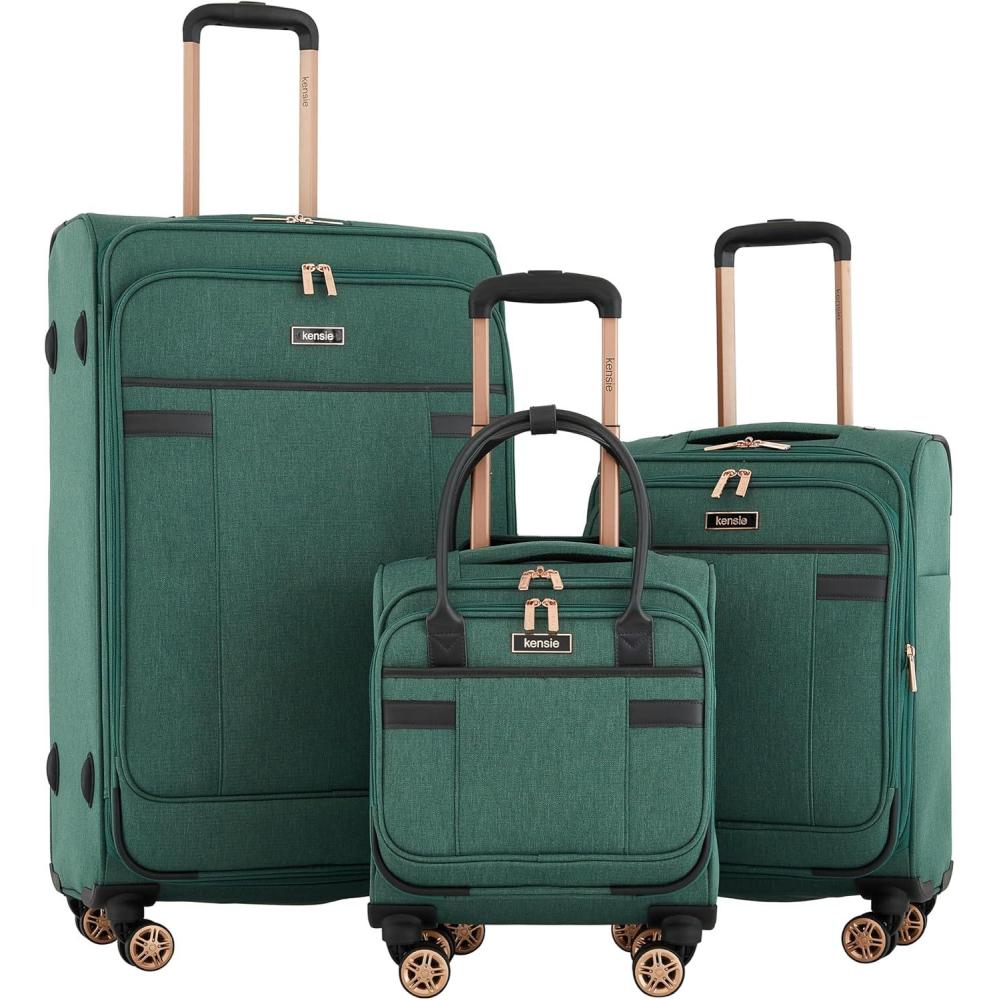 imagekensie Hudson Softside 3Piece Spinner Luggage Set Mellow MauveSmoke Pine