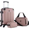 imageTravelers Club Chicago Hardside Expandable Spinner Luggage Rose Gold 3 Piece Set