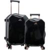 imagekensie Womens Shiny Diamond Hardside Spinner Luggage Sky Blue 2Piece Set 2028Black