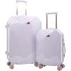 imagekensie Womens Shiny Diamond Hardside Spinner Luggage Sky Blue 2Piece Set 2028Lavender