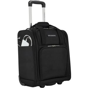 French Connection 16″ Underseat Carry-On Luggage with USB/USB-C Ports, Blue Depths(Black)