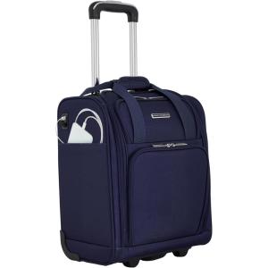 French Connection 16″ Underseat Carry-On Luggage with USB/USB-C Ports, Blue Depths(Blue Depths)