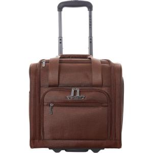 TPRC 15″ Smart Under Seat Carry-On Luggage with USB Charging Port, Navy Blue Option, One Size(Brown)