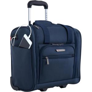 TPRC 15″ Smart Under Seat Carry-On Luggage with USB Charging Port, Navy Blue Option, One Size(Navy Blue)