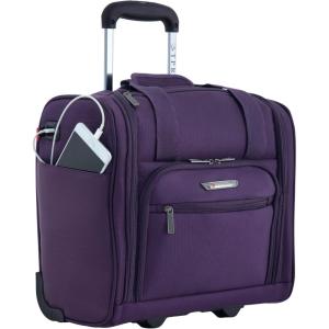 TPRC 15″ Smart Under Seat Carry-On Luggage with USB Charging Port, Navy Blue Option, One Size(Purple)
