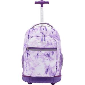 Travelers Club 20″ Rolling Backpack with Laptop Compartment, Camo(Purple Tie)