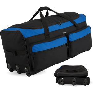 Travelers Club 36″ Asgard 3-Wheel Rolling Duffel Bag(Blue)