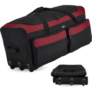 Travelers Club 36″ Asgard 3-Wheel Rolling Duffel Bag(Red)