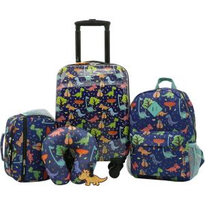 Travelers Club 5 Piece Kids’ Luggage Set, Bunny(Dino)