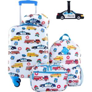 Travelers Club 5 Piece Kids’ Luggage Set, Bunny(First Responders)