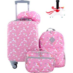 Travelers Club 5 Piece Kids’ Luggage Set, Bunny(Unicorn)
