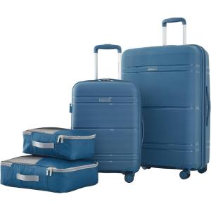 Travelers Club Astralnaut Hardside Expandable Spinner Luggage, Mint, 20″ Carry-On(Bluesteel)