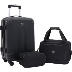 Travelers Club Chicago Hardside Expandable Spinner Luggage, Black, 20″ Carry-On(Black)