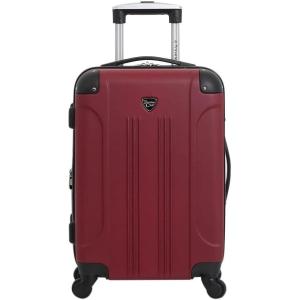 Travelers Club Chicago Hardside Expandable Spinner Luggage, Black, 20″ Carry-On(Rhubarb)