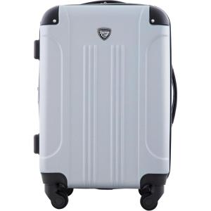 Travelers Club Chicago Hardside Expandable Spinner Luggage, Black, 20″ Carry-On(Silver)