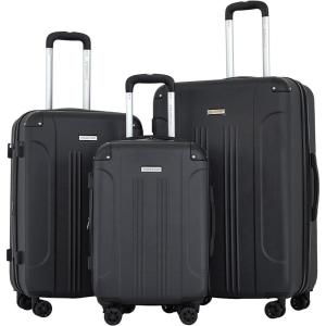 Travelers Club Chicago Plus Hardside Luggage, Mauve, 20″ Carry-On(Black)