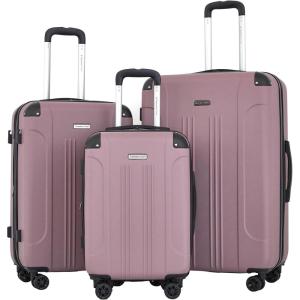 Travelers Club Chicago Plus Hardside Luggage, Mauve, 20″ Carry-On(Mauve)