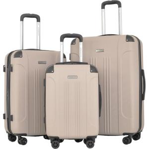 Travelers Club Chicago Plus Hardside Luggage, Mauve, 20″ Carry-On(Mushroom)