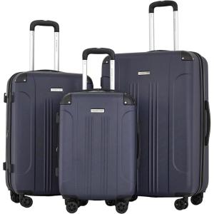 Travelers Club Chicago Plus Hardside Luggage, Mauve, 20″ Carry-On(Navy)