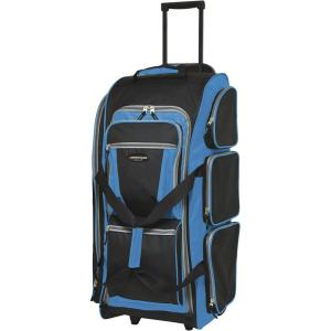 Travelers Club Xpedition 30 Inch Multi-Pocket Upright Rolling Duffel Bag(Blue)