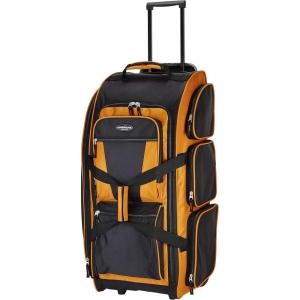 Travelers Club Xpedition 30 Inch Multi-Pocket Upright Rolling Duffel Bag(Burnt Orange)
