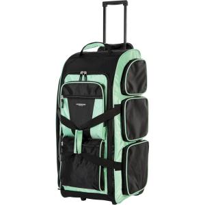 Travelers Club Xpedition 30 Inch Multi-Pocket Upright Rolling Duffel Bag(Seafoam)