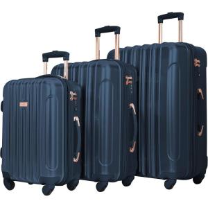 kensie 20″ “Alma” Carry-On TSA-Lock Spinner Luggage, Black(Midnight Blue)