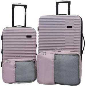 kensie Women’s Hillsboro Luggage & Travel Bags Set, Green Granite, 20″ Carry-On(Burnished Lilac)